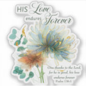 詩篇136彼の愛は永遠に耐える聖なる書物、 経典 シール (正面)