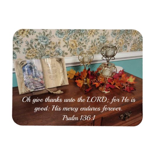 詩篇136:1主与えに感謝していよ、彼は主である マグネット (横)