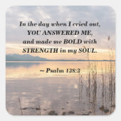 詩篇138:3あなたは湖のはっきりした上に日没させた スクエアシール (正面)