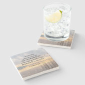 詩篇138:3あなたは湖のはっきりした上に日没させた ストーンコースター (横)