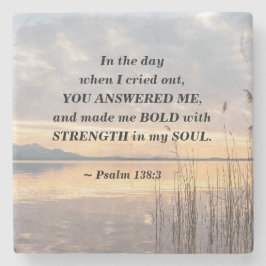 詩篇138:3あなたは湖のはっきりした上に日没させた ストーンコースター