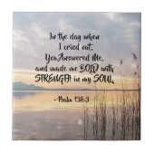 詩篇138:3あなたは湖のはっきりした上に日没させた タイル (正面)