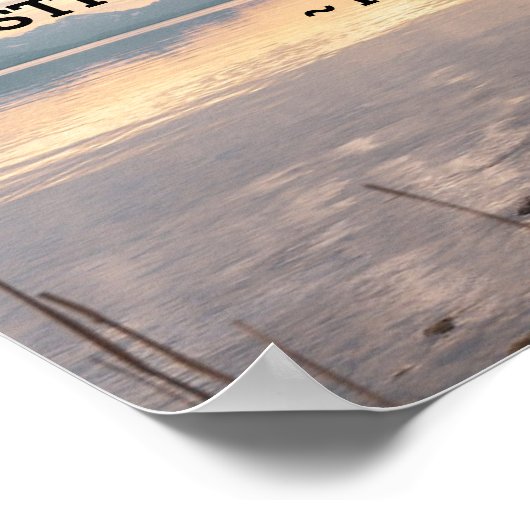 詩篇138:3あなたは湖のはっきりした上に日没させた ポスター (角)