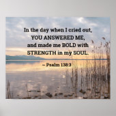 詩篇138:3あなたは湖のはっきりした上に日没させた ポスター (正面)