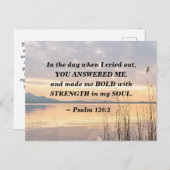 詩篇138:3あなたは湖のはっきりした上に日没させた ポストカード (正面/裏面)