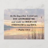 詩篇138:3あなたは湖のはっきりした上に日没させた ポストカード (正面)