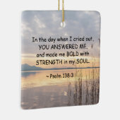 詩篇138:3あなたは私にサンセットクリスマスはっきりしたを作ってくれた セラミックオーナメント (右)