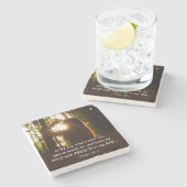 詩篇138:3あなたは私に答えて、私を作はっきりしたった ストーンコースター (横)