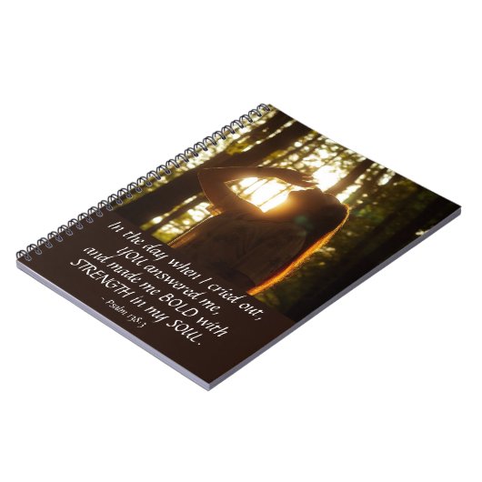 詩篇138:3あなたは私に答えて、私を作はっきりしたった ノートブック (左側)