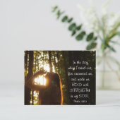 詩篇138:3あなたは私に答えて、私を作はっきりしたった ポストカード (スタンド正面)