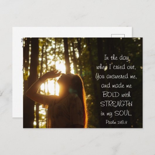 詩篇138:3あなたは私に答えて、私を作はっきりしたった ポストカード (正面/裏面)
