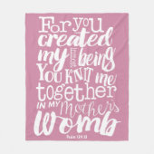 詩篇139:13あなたのために私の最も悪い存在を作った フリースブランケット (正面)