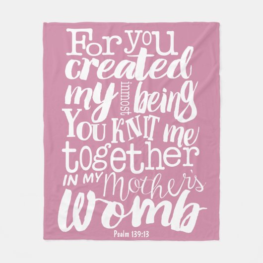 詩篇139:13あなたのために私の最も悪い存在を作った フリースブランケット (正面)