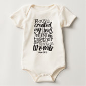 詩篇139:13あなたのために私の最も悪い存在を作った ベビーボディスーツ (正面)