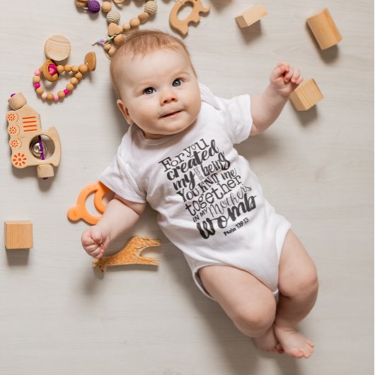 詩篇139:13あなたのために私の最も悪い存在を作った ベビーボディスーツ