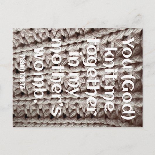 詩篇139:13あなたは私を一緒に聖なる書物、 経典カードで編んだ ポストカード (正面)