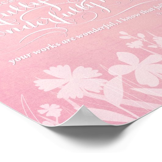 詩篇139:13-14 「恐ろしくも素晴らしく造られた」 ポスター (角)