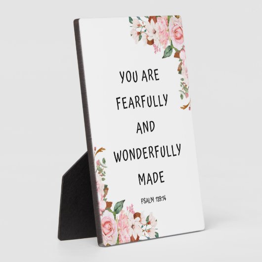 詩篇139:14あなたは恐ろしく、素晴らしく フォトプラーク (側面)