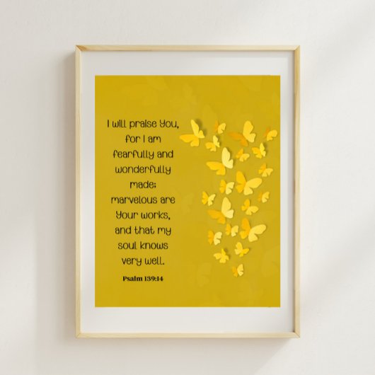 詩篇139:14恐ろしく素晴らしく作られた ポスター