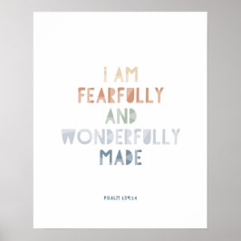 詩篇139:14 私は恐ろしくも素晴らしく創造された ポスター
