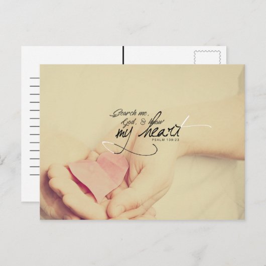 詩篇139:23 – 私を探し、神よ、わたしのハートを知れ ポストカード (正面/裏面)