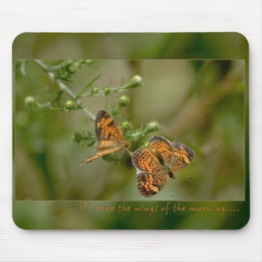 詩篇139:9 -10もし朝の翼の上に立つ マウスパッド (正面)