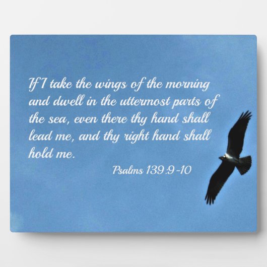 詩篇139:9-10朝もしの翼を取る フォトプラーク (正面)