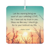 詩篇143:8あなたの絶え間ない愛の日の出の言葉 カーエアーフレッシュナー (正面)