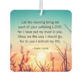 詩篇143:8あなたの絶え間ない愛の日の出の言葉 カーエアーフレッシュナー (裏面)