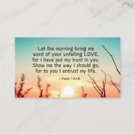 詩篇143:8あなたの絶え間ない愛の日の出の言葉 名刺