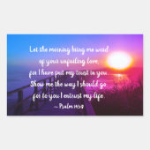 詩篇143:8わたしは聖書の聖句に信頼を置いた 長方形シール (正面)