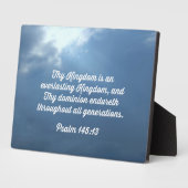 詩篇145:13汝の王国は永遠の王国なり フォトプラーク (側面)