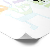 詩篇145:16 "手を開く"ヘブライ語/英語 ポスター (角)