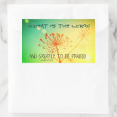 詩篇145:3大いに賞賛される、聖書の聖句 長方形シール (バッグ)