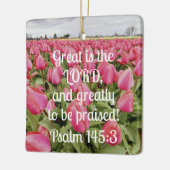 詩篇145:3素晴らしは主であり、主である セラミックオーナメント (左)