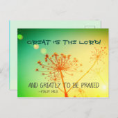 詩篇145:3素晴らしは主であり、聖書の聖句である ポストカード (正面/裏面)