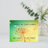 詩篇145:3素晴らしは主であり、聖書の聖句である ポストカード (スタンド正面)