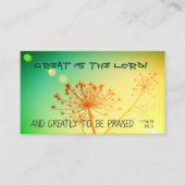 詩篇145:3素晴らしは主であり、聖書の聖句である 名刺 (正面)