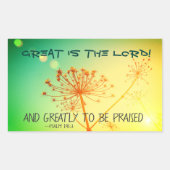 詩篇145:3 大いに賛美されるべき主, 聖書の言葉 長方形シール (正面)