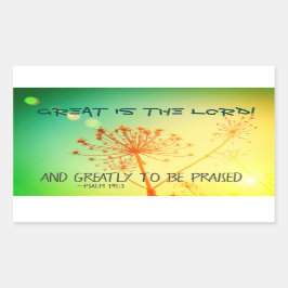 詩篇145:3 大いに賛美されるべき主, 聖書の言葉 長方形シール