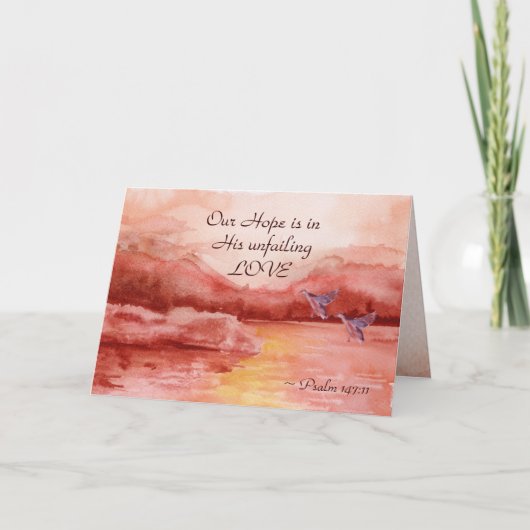 詩篇147:11我々の望みは彼の絶え間ない愛にある カード (正面)
