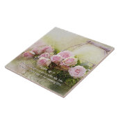 詩篇147:11,聖句,ピンクのバラのバスケット, タイル (側面)