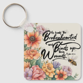 詩篇147:3キリスト教の聖書聖句のイメージ キーホルダー