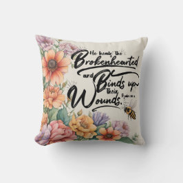 詩篇147:3キリスト教の聖書聖句のイメージ クッション