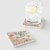 詩篇147:3キリスト教の聖書聖句のイメージ ストーンコースター (横)