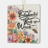 詩篇147:3キリスト教の聖書聖句のイメージ セラミックオーナメント (左)