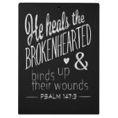 詩篇147:3彼は兄弟の心を癒す クリップボード (裏面)