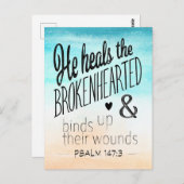 詩篇147:3彼は兄弟の心を癒す ポストカード (正面/裏面)