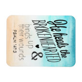 詩篇147:3彼は兄弟の心を癒す マグネット (横)