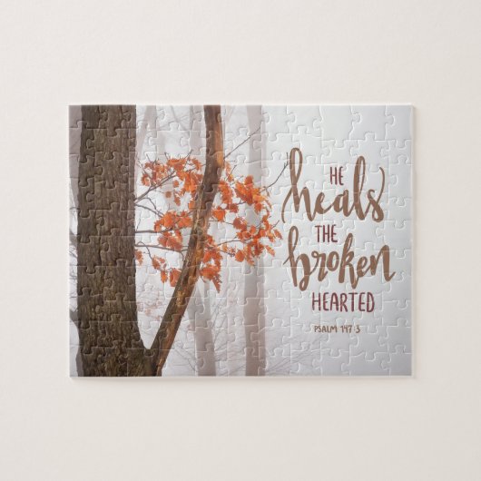 詩篇147:3彼は失恋した者を癒す ジグソーパズル (横)